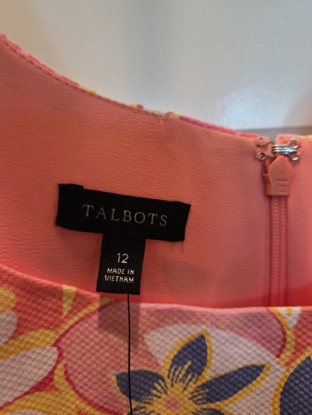 Talbots Coral Tropical-Print Dress - Picture 5 of 5